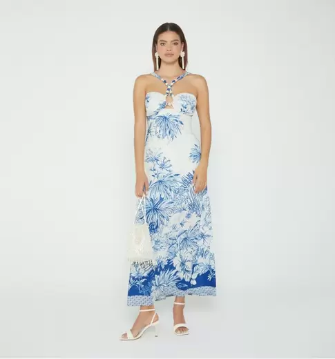 Vestido largo con amarre