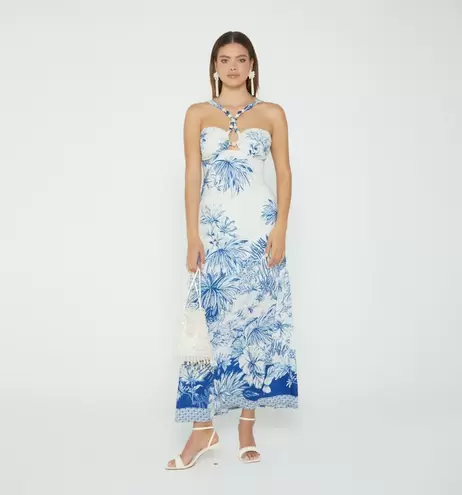 Vestido largo con amarre