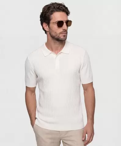 Polo De Punto Acanalado Para Hombre