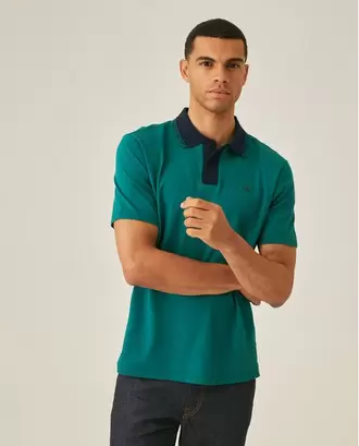 Camisa Polo de Hombre Slim Fit Estilo Preppy con Pato de Colores Bordado en Mezcla de Algodón