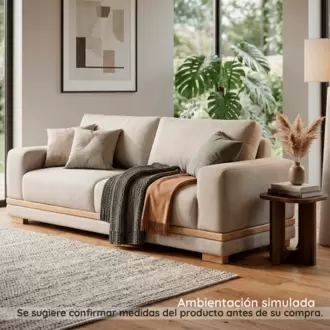 Sofá 3 Puestos Volkan madera Natural, arena