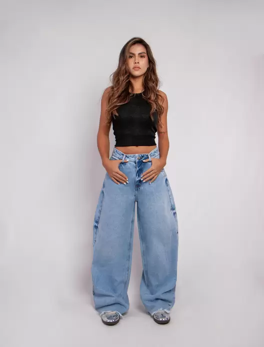 Wide leg con bota desflecada - 715058