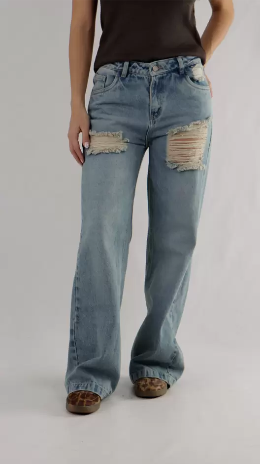 Wide leg con rotos - 715055