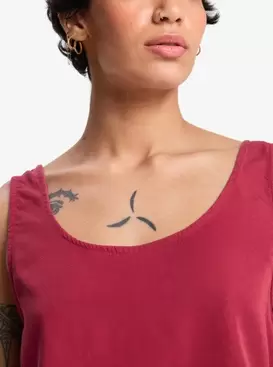 Vista Camiseta sin mangas Rojo Mujer