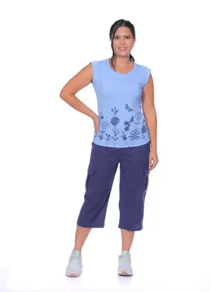 Camiseta manga rodada silueta ajustada 23281B