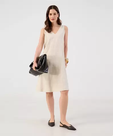 Vestido Corto Con Escote En V Y Bordado Para Mujer