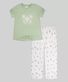 Conjunto Pantalón y Camiseta Manga Corta Para Bebé Niña