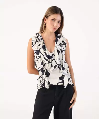 Blusa De Escote Profundo Con Boleros Frontales