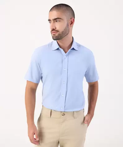 Camisa Formal Manga Corta Para Hombre