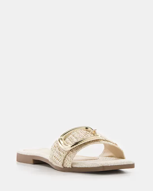 Sandalia Flat Hebilla Cuadrada - 20173 - BLANCO HUESO