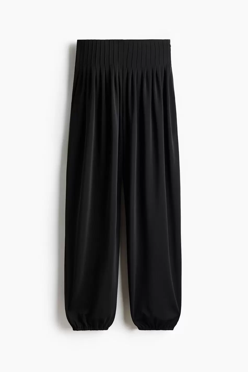 Pleated barrel-leg trousers