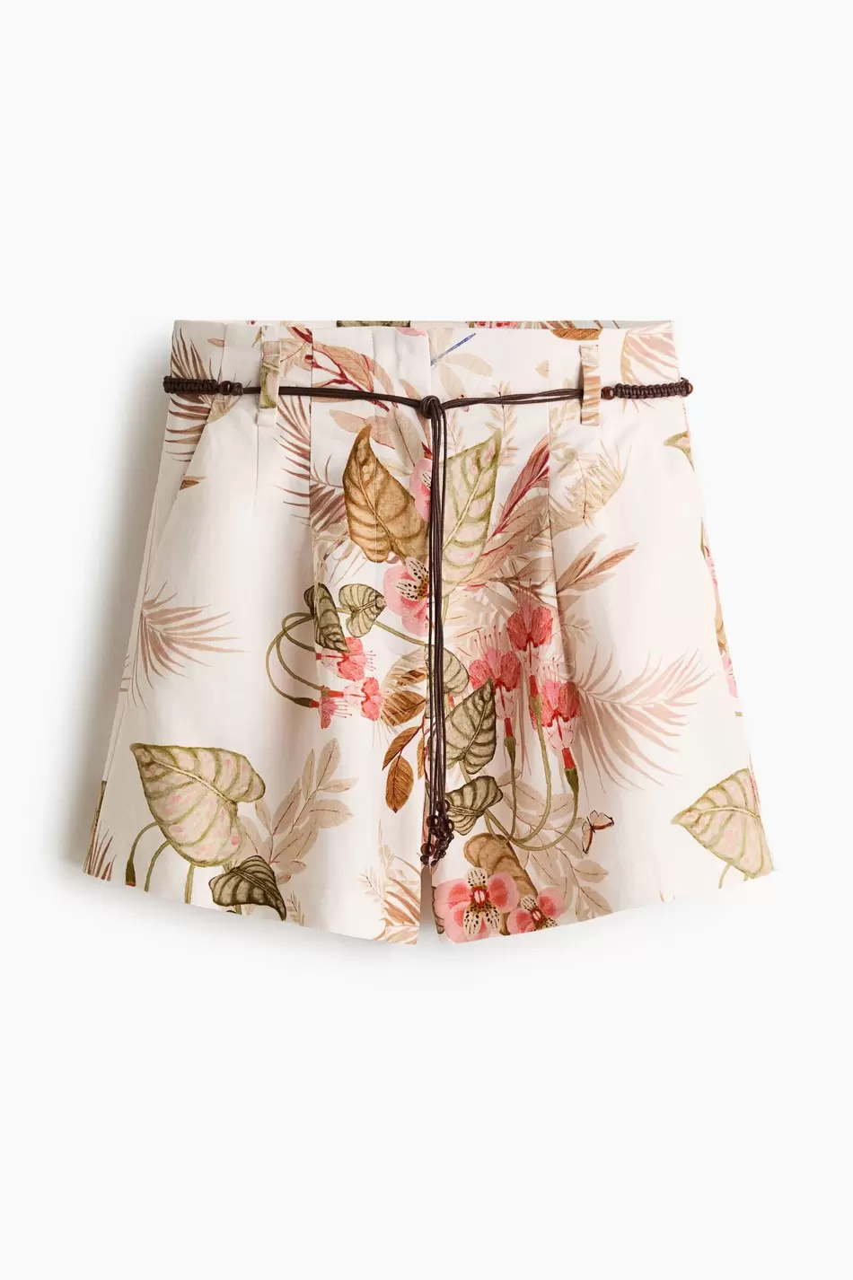 Linen-blend shorts