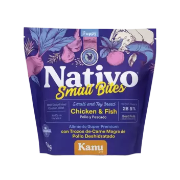 Alimento seco Nativo Small Bites Pollo y Pescado Kanu Pet para cachorros pequeños y miniaturas