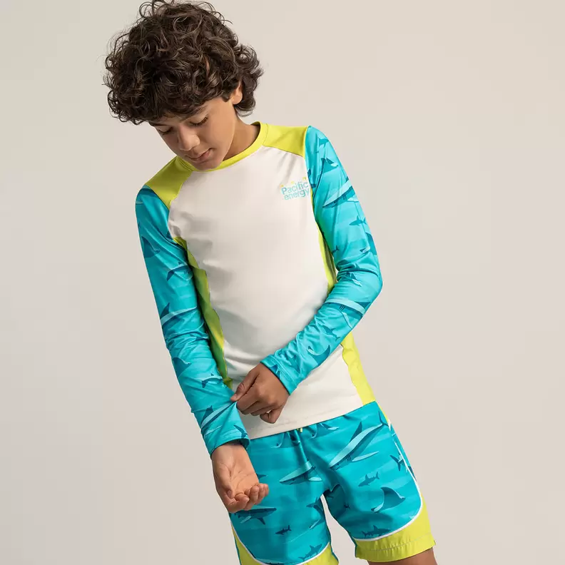 Camiseta de baño para niño manga larga