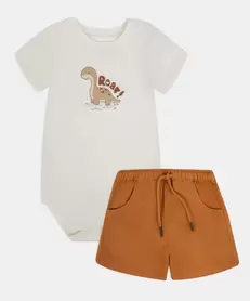 Conjunto Bermuda y Camiseta Manga Corta Para Recién Nacido