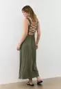 Vestido midi cruzado espalda efecto lino