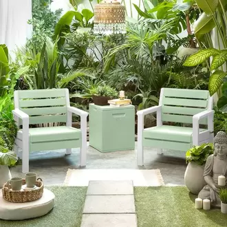 Combo Balcón, 2 Sillones, 1 Baúl de 100 LT