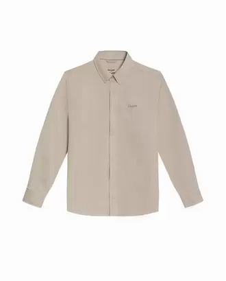 Camisa de Hombre Manga Larga Slim Fit Button Down Espina de Pescado en Mezcla de Poliéster