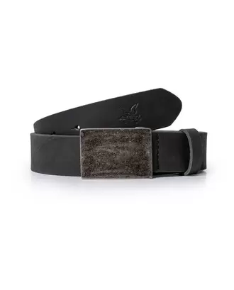 Correa de Hombre Heritage con Chapa Rectangular en Cuero Crosta