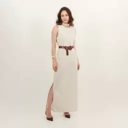 Vestido Cuello Redondo Manga Sisa