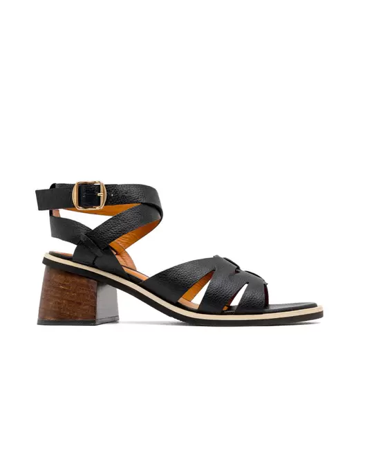 Sandalia tacón de cuero REF ZFR1728