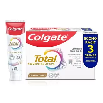 Crema Dental Total Original Mint Colgate 3Und X 75ml