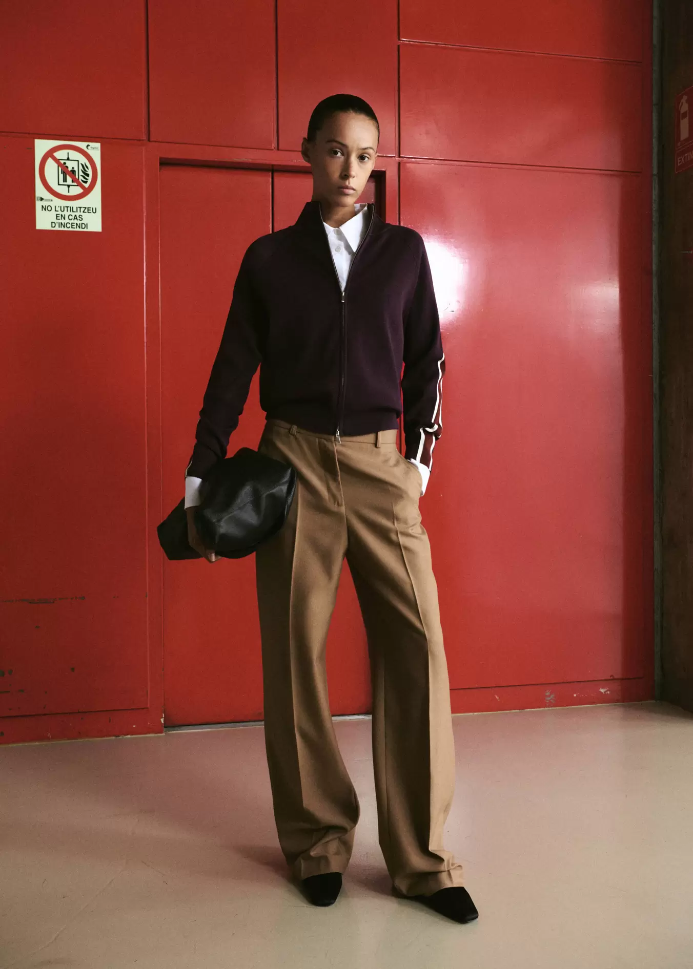 Cárdigan raya contraste cremallera