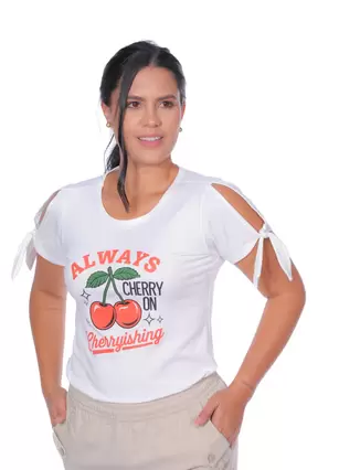 Camiseta estampada silueta ajustada 23282B