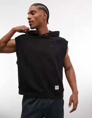 Nike Training Dri-FIT fleece sleeveless hoodie in black