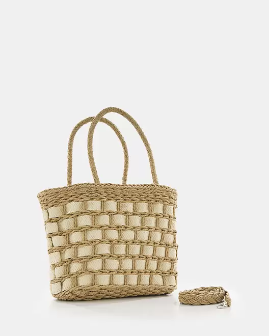 Bolsa Tote Rafia Natural - 172-631 - BEIGE