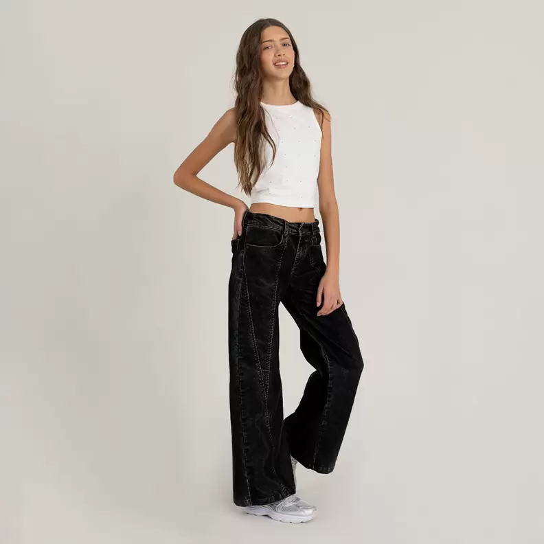 Camiseta croptop para niña manga sisa