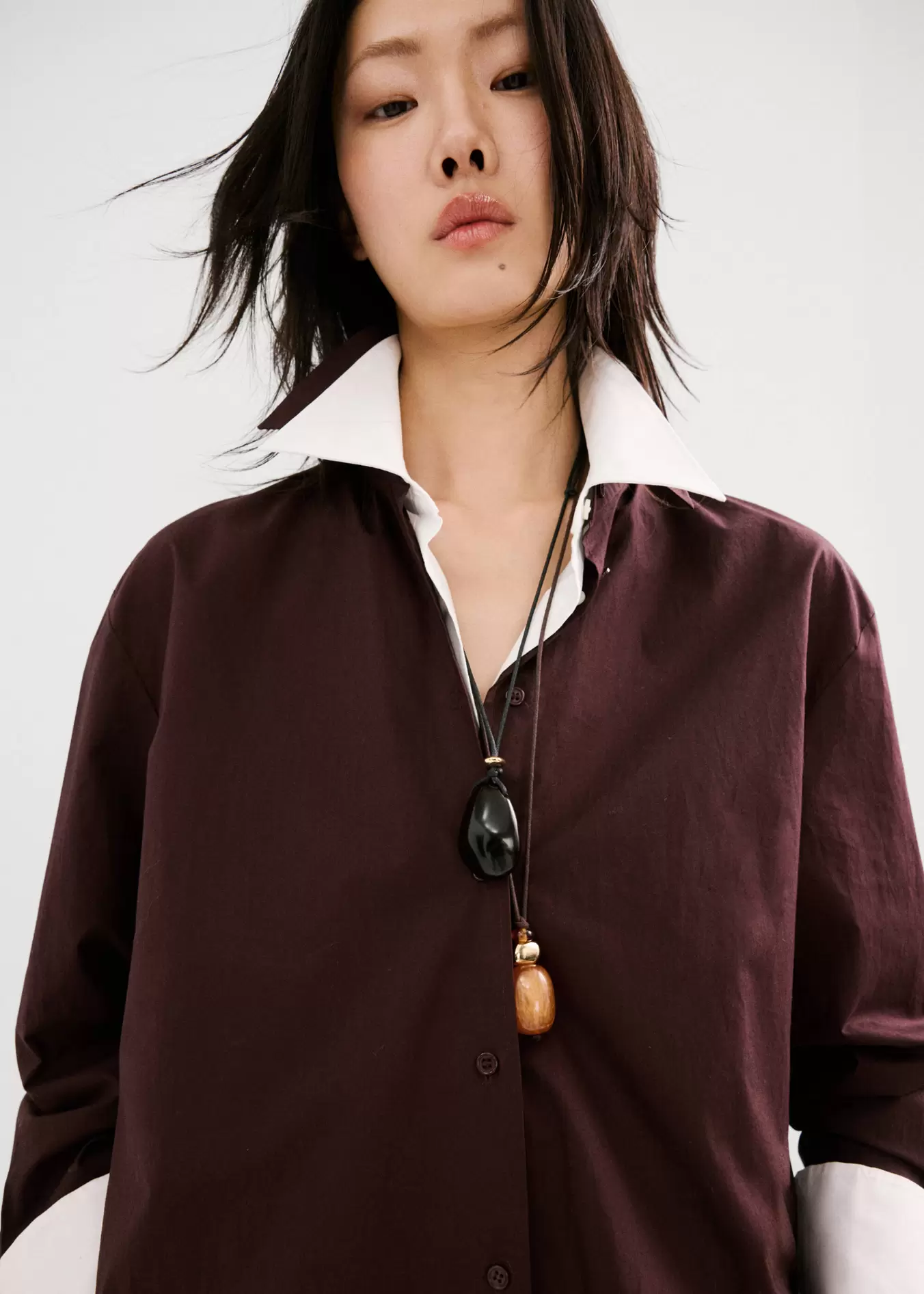 Collar doble colgante combinado