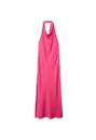 Vestido midi halter espalda descubierta