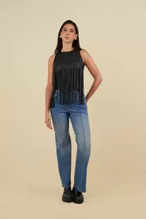 Blusa con Flecos Midnight