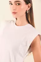 Camiseta box comb en hoja rota - Blanco