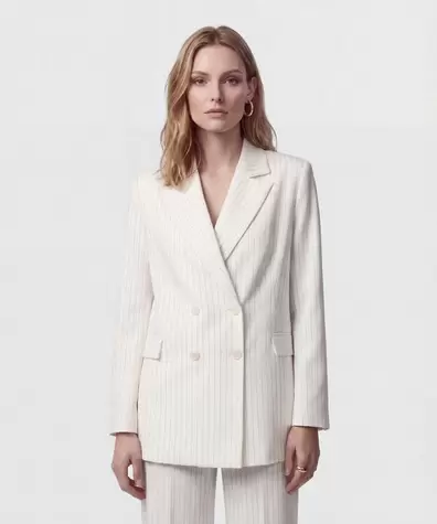 Blazer Cruzado De Doble Botonadura Para Mujer