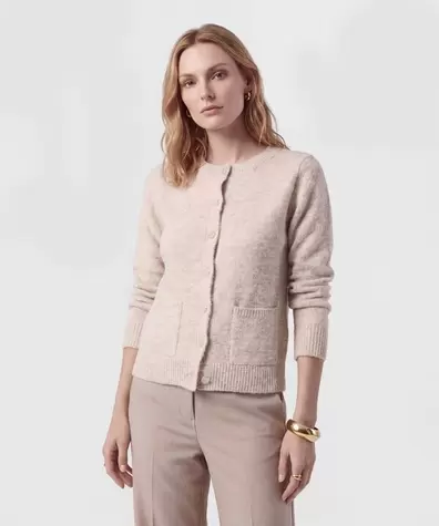 Saco De Punto Con Bolsillos Frontales Mujer