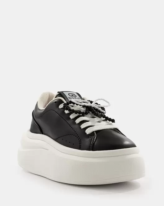 Tenis Plataforma Perla - 20117 - NEGRO X BLANCO