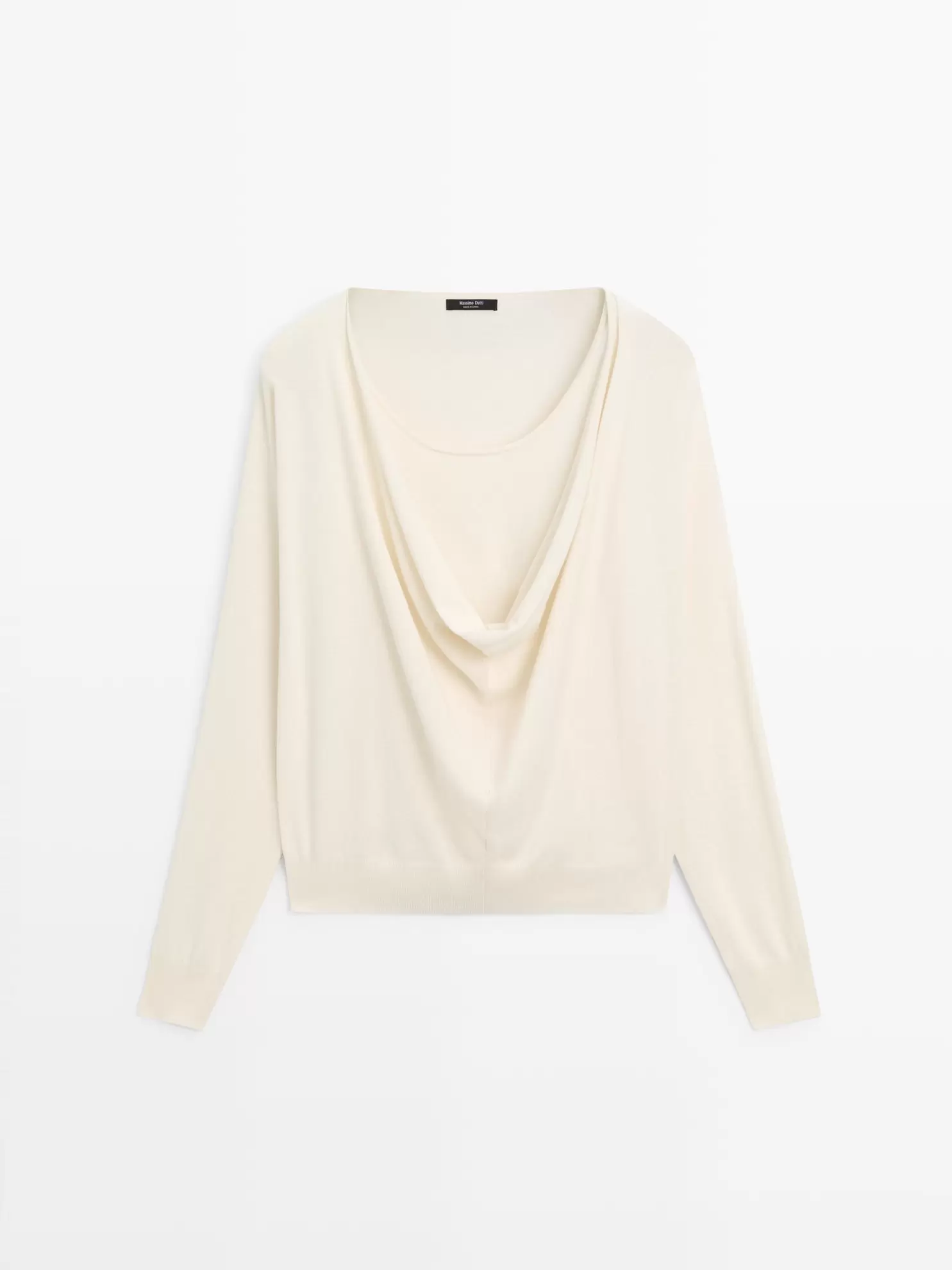 Jersey punto cuello drapeado con algodón