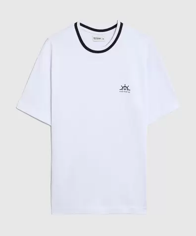 Camiseta Con Cuello En Contraste Para Hombre