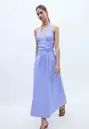 Vestido midi halter popelín
