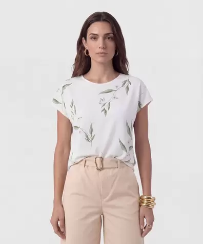 Blusa De Manga Casquillo Para Mujer