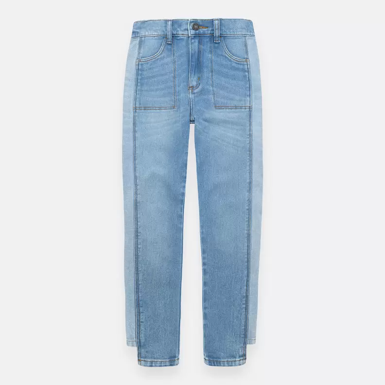 Jean super skinny para niña con bolsillos y cortes laterales