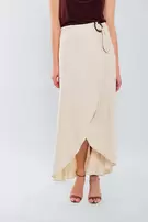 Falda pareo con hebilla - Natural