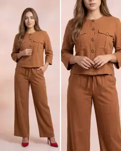 Pantalón recto elástico en cintura 63st3246