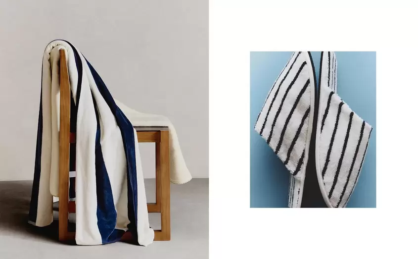 TOALLA Y ZAPATILLAS DE RAYAS