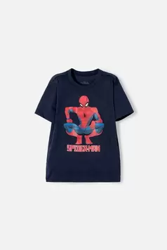 Camiseta de Spider-man manga corta azul para niño