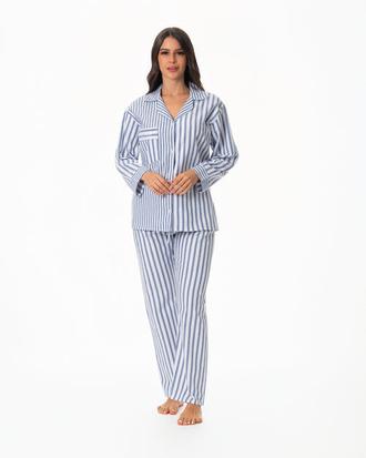 DANIELA FLANNEL COMBINADA RAYA ANCHA AZUL-DELGADA AZUL