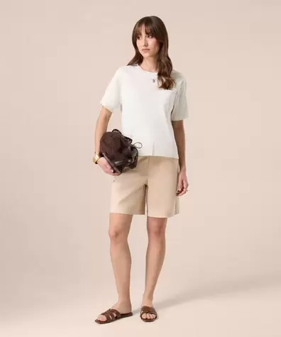 Camiseta Con Bolsillo De Encaje Para Mujer