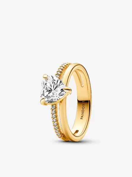 Anillo Corazón Doble Banda